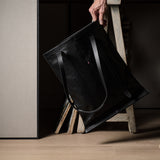 Poet Leather Tote Bag . Coal