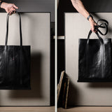 Poet Leather Tote Bag . Coal