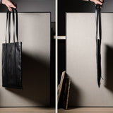 Poet Leather Tote Bag . Coal