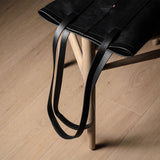 Poet Leather Tote Bag . Coal