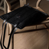 Poet Leather Tote Bag . Coal