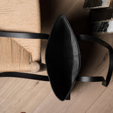 Poet Leather Tote Bag . Coal