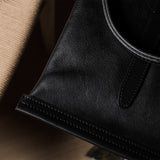 Poet Leather Tote Bag . Coal