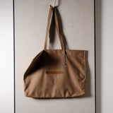 Signature Wool Tote Bag Wide . Cocoa