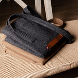 Signature Wool Tote Bag Wide . Cocoa