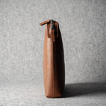 Brown leather laptop case with zip