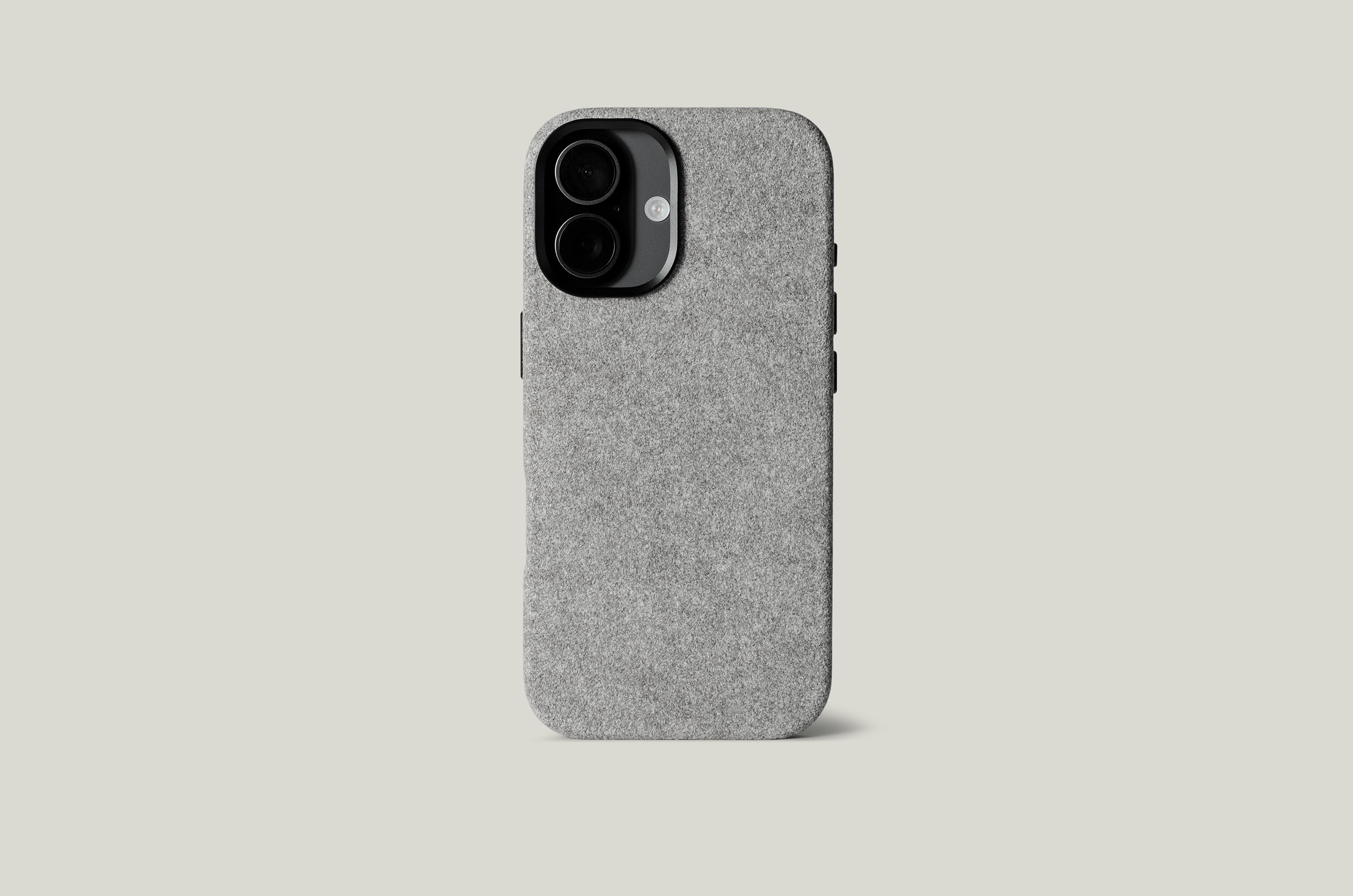 Gray iphone case on a light gray background