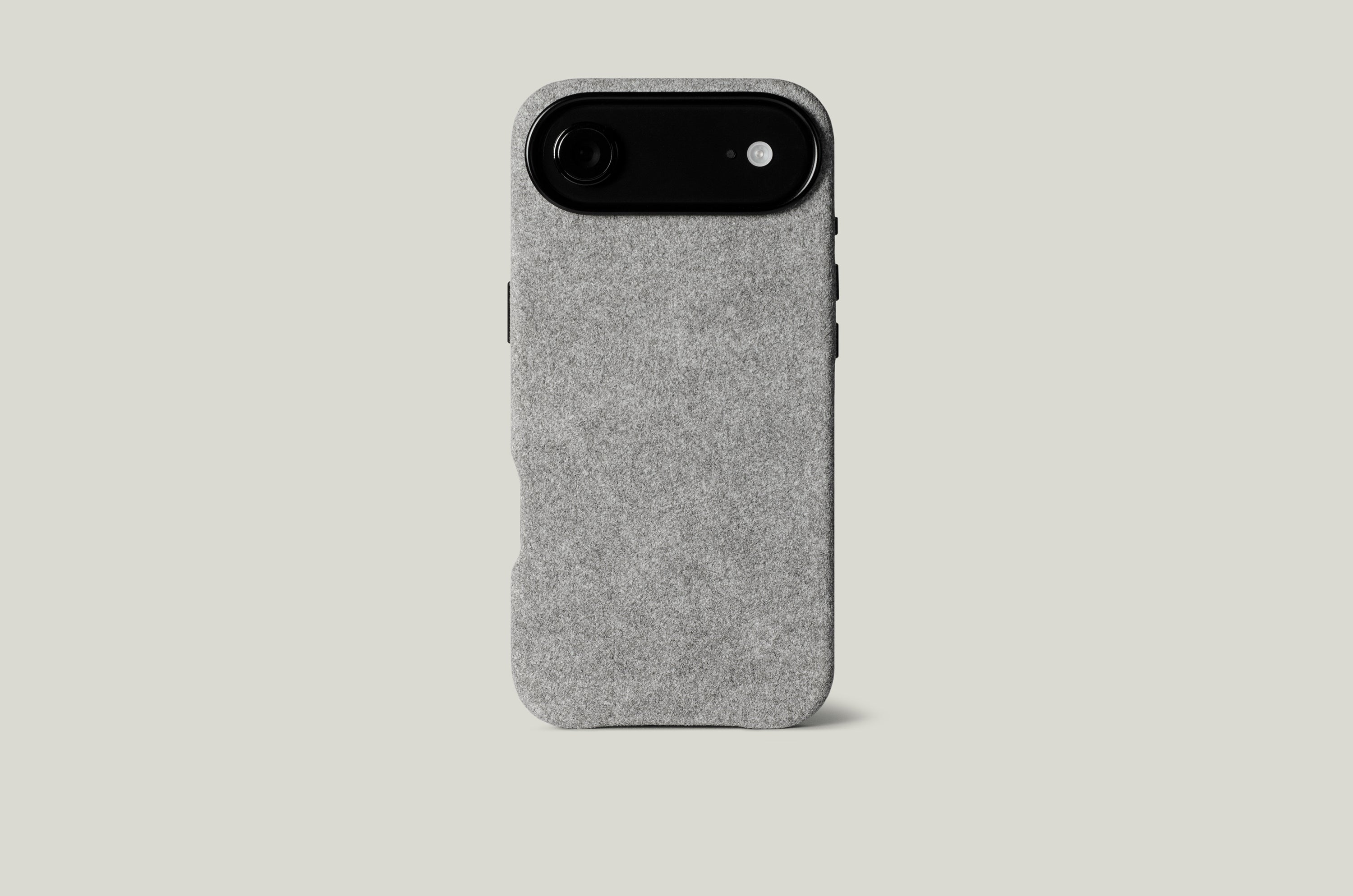 Gray iphone case on a light gray background