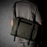 H Large Messenger Bag . Forest
