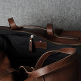 Leather Easy Duffel Bag . Nut