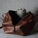 Leather Easy Duffel Bag . Nut