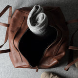 Leather Easy Duffel Bag . Nut