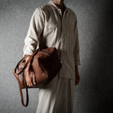 Leather Easy Duffel Bag . Nut