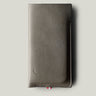 Gray leather phone case on a light gray background