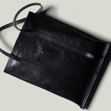 Poet Leather Tote Bag . Coal