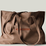 Signature Wool Tote Bag Wide . Cocoa